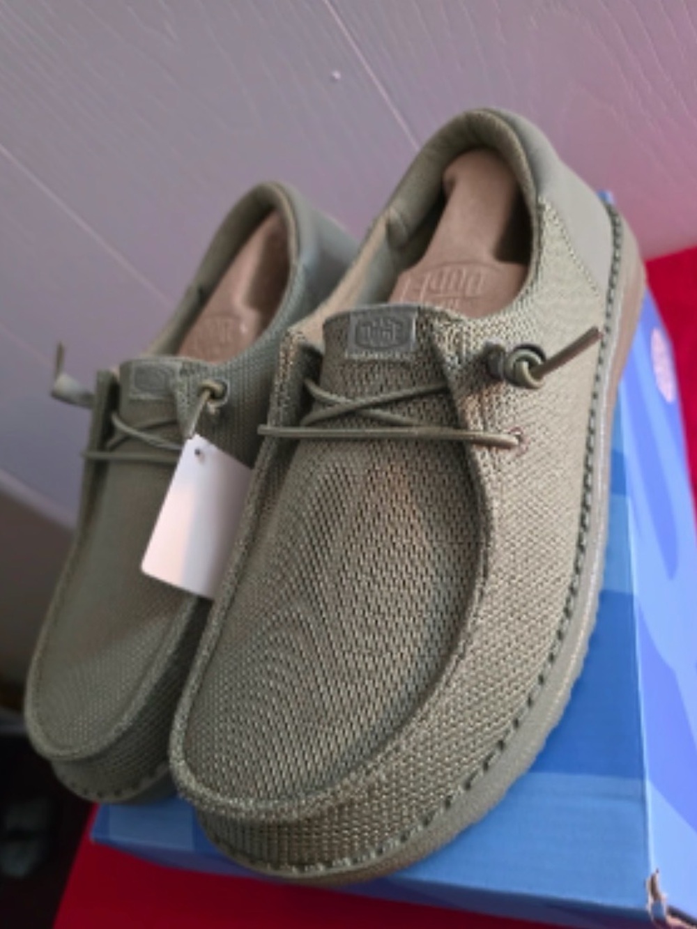 Hey Dude Wendy Sox Olive Green Slip On Shoes Women’s Size 6